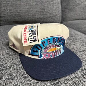 Apex One Super Bowl XXVIII 1994 Vintage Patch Snapback Hat - Cream & Navy